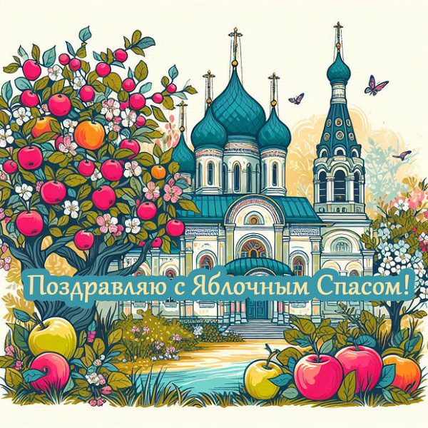 40+ открыток и поздравлений с Яблочным Спасом
