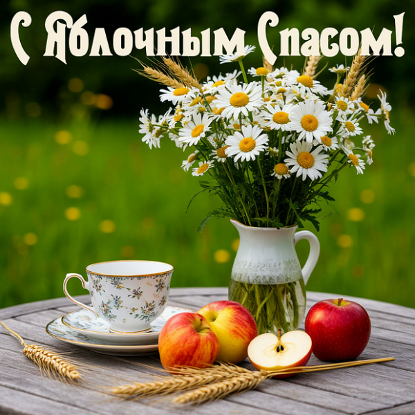 40+ открыток и поздравлений с Яблочным Спасом