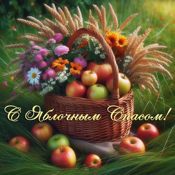 40+ открыток и поздравлений с Яблочным Спасом