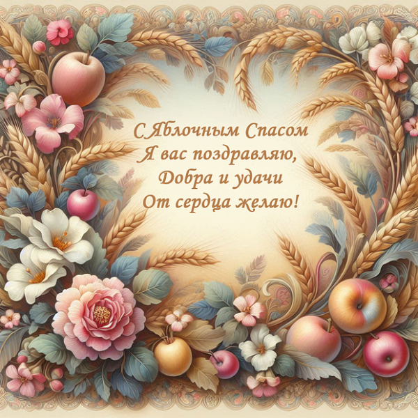 40+ открыток и поздравлений с Яблочным Спасом
