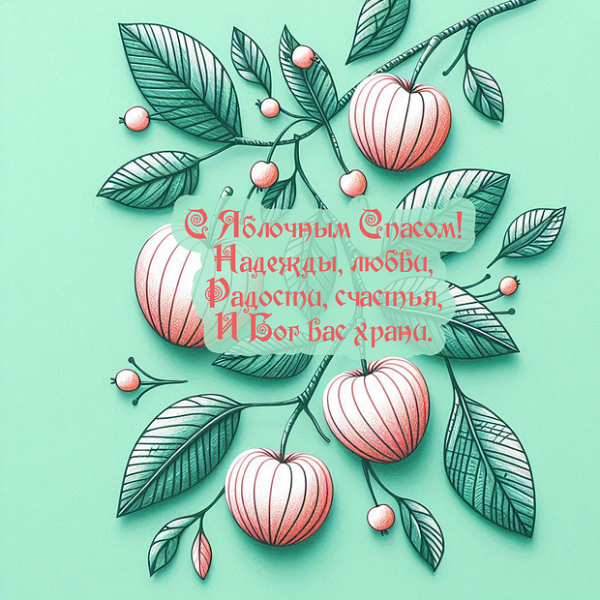 40+ открыток и поздравлений с Яблочным Спасом
