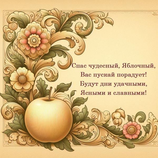 40+ открыток и поздравлений с Яблочным Спасом