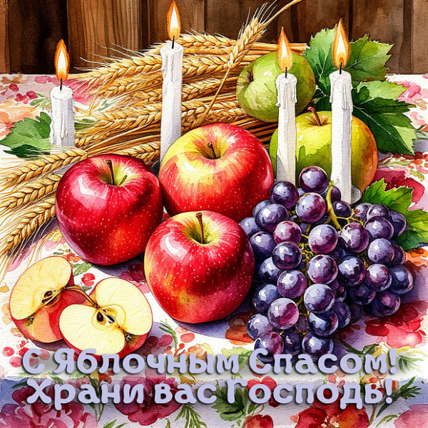 40+ открыток и поздравлений с Яблочным Спасом