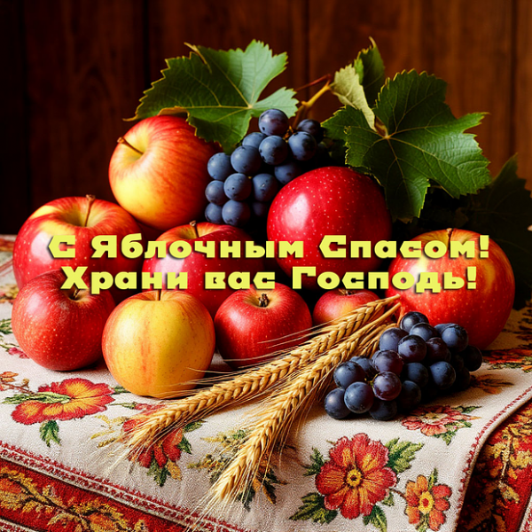 40+ открыток и поздравлений с Яблочным Спасом
