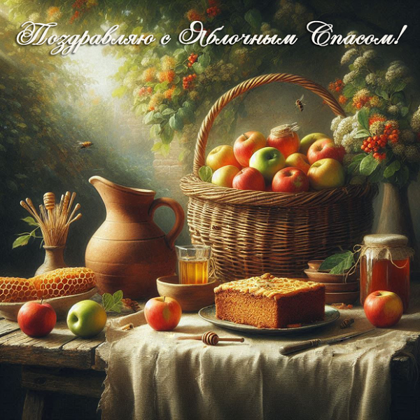 40+ открыток и поздравлений с Яблочным Спасом