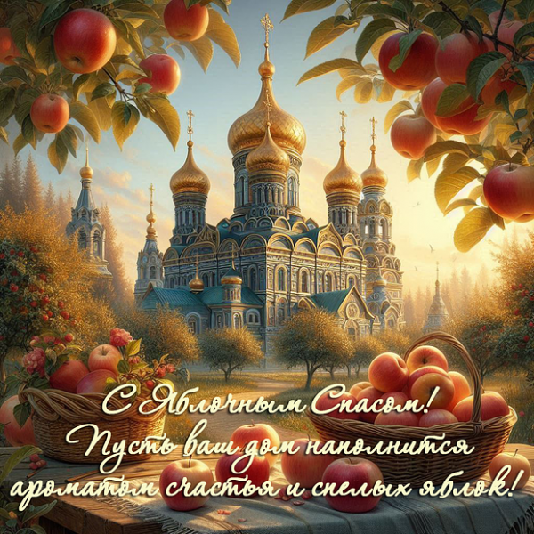40+ открыток и поздравлений с Яблочным Спасом