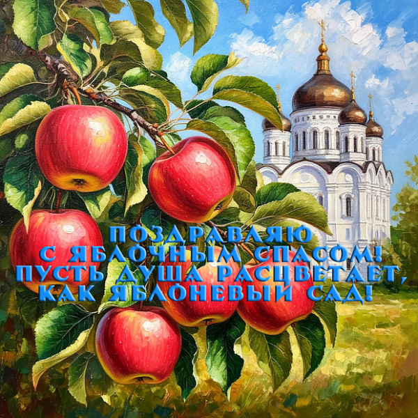 40+ открыток и поздравлений с Яблочным Спасом