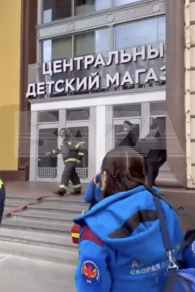 Взрыв баллона в Центральном детском мире на Лубянке в Москве