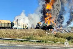 Авария с поездом и грузовиком под Смоленском