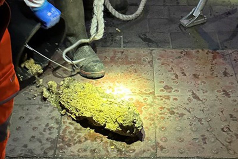 Cгустки из жира и отбросов под землей